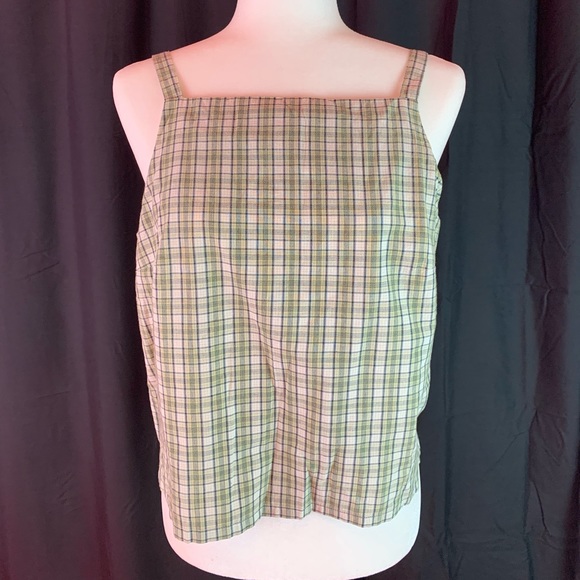 American Eagle green plaid tank size L - Picture 1 of 6